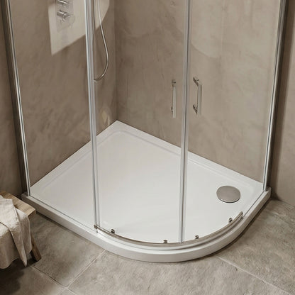 [BETTR91080QR] Bathroom Offset Quadrant Shower Tray - Choice of Size and Orientation - Silo
