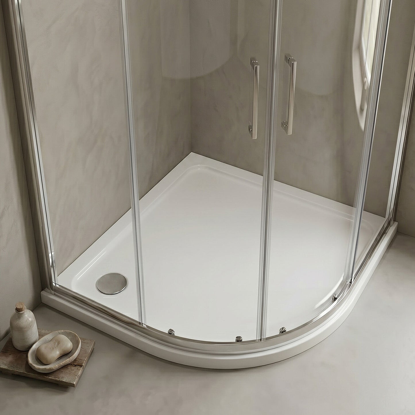 [BETTR91290QL] Bathroom Offset Quadrant Shower Tray - Choice of Size and Orientation - Silo
