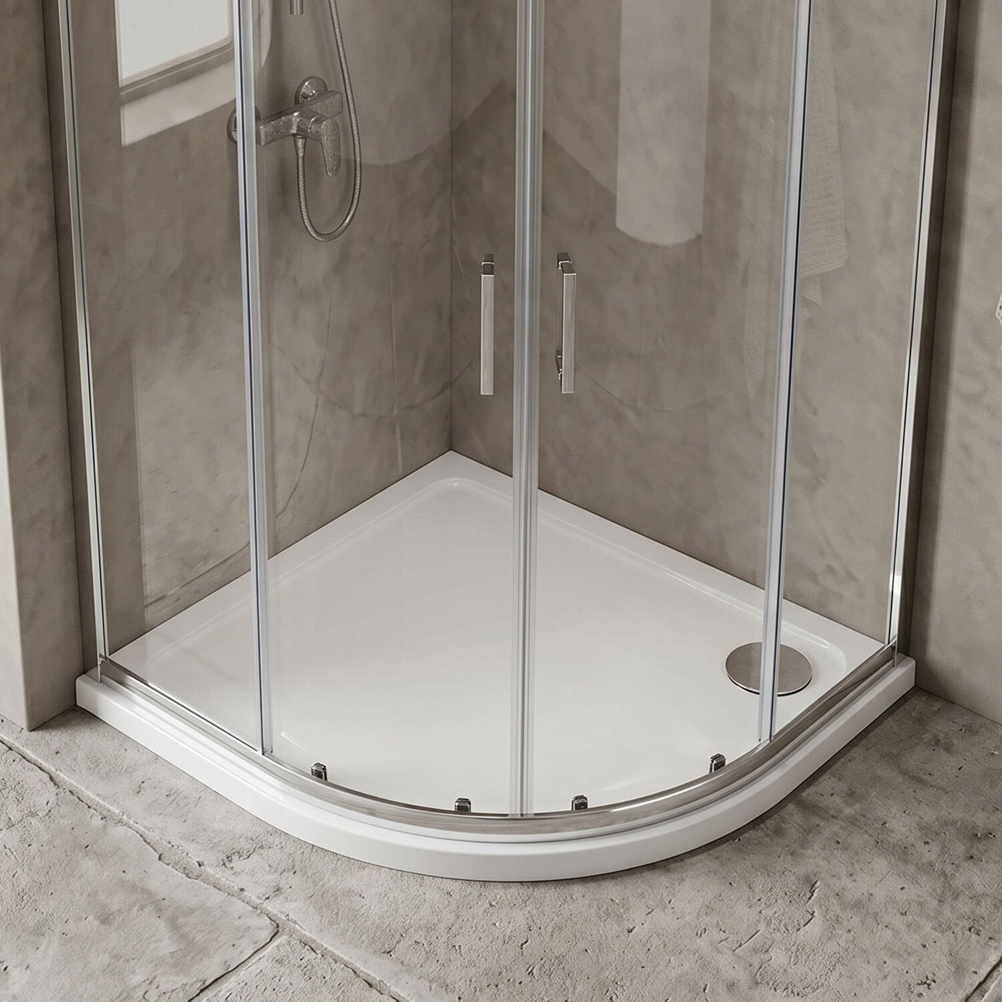 [BETTR91290QR] Bathroom Offset Quadrant Shower Tray - Choice of Size and Orientation - Silo