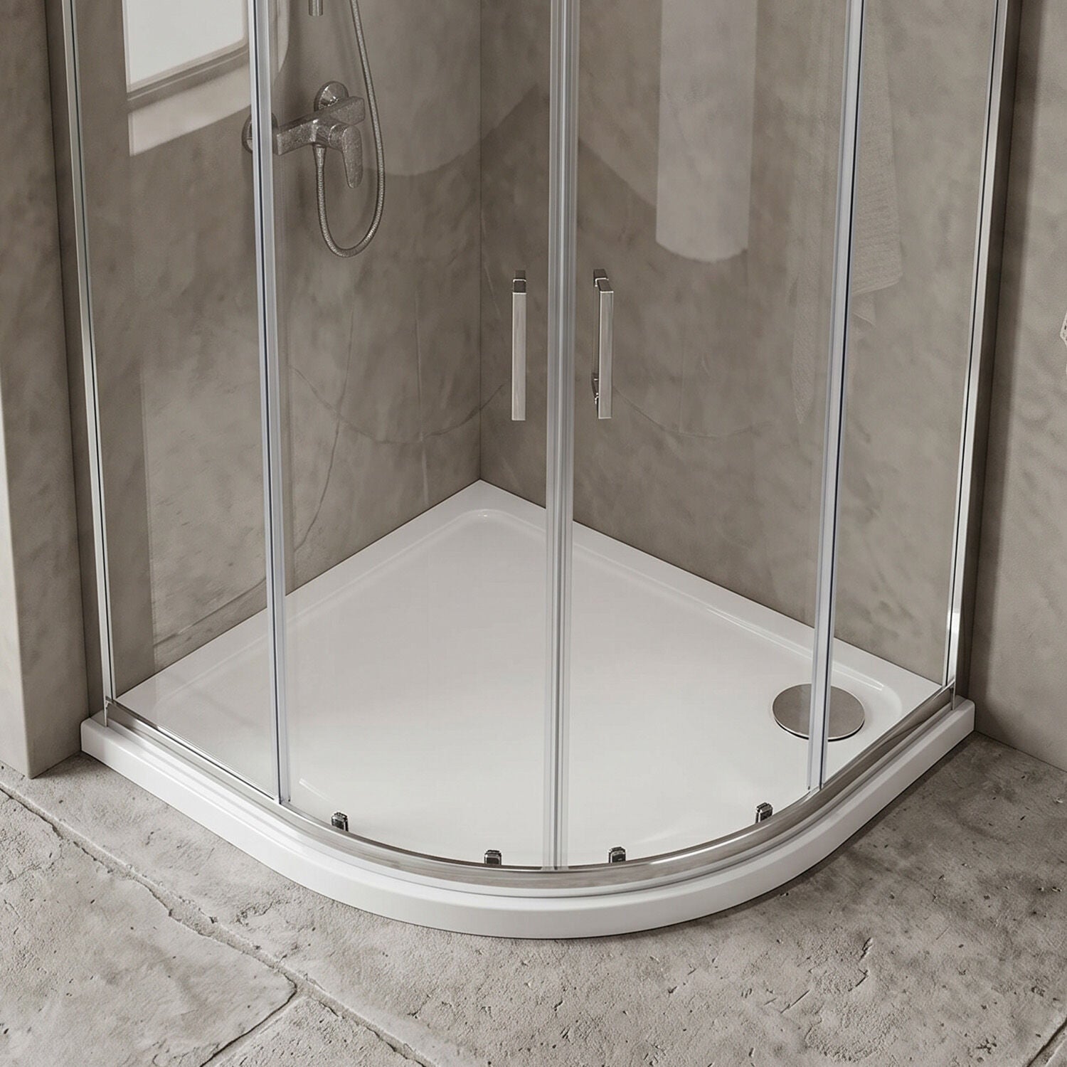 [BETTR91290QR] Bathroom Offset Quadrant Shower Tray - Choice of Size and Orientation - Silo
