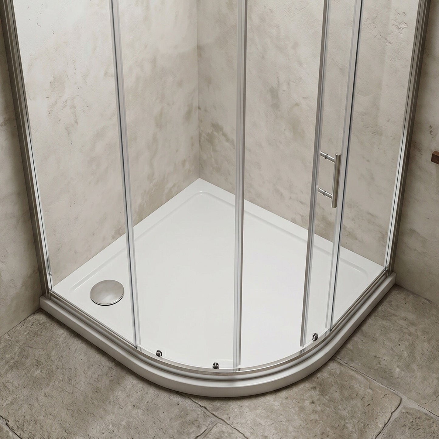 [BETTR99076QL] Bathroom Offset Quadrant Shower Tray - Choice of Size and Orientation - Silo