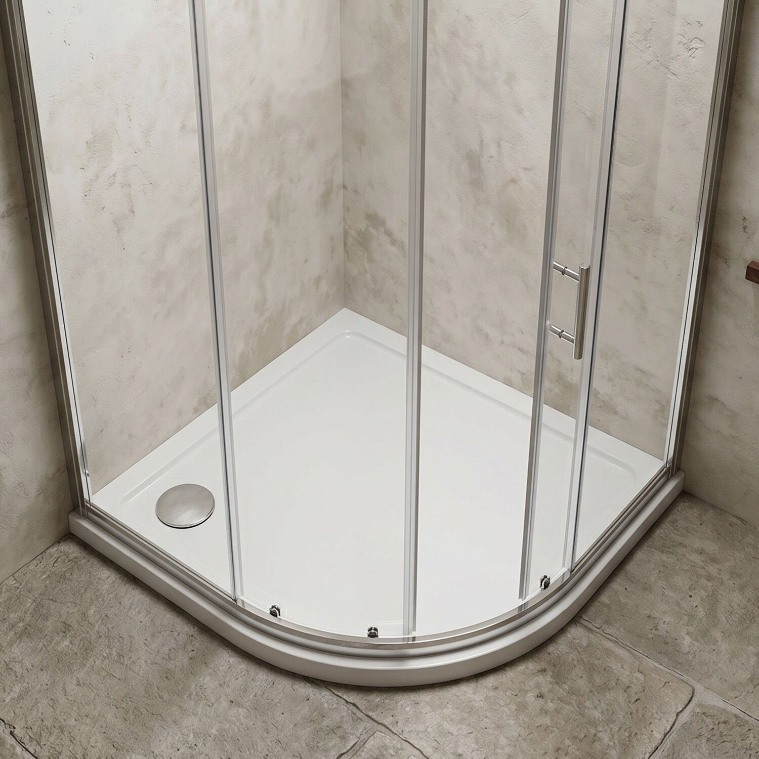 [BETTR99076QL] Bathroom Offset Quadrant Shower Tray - Choice of Size and Orientation - Silo
