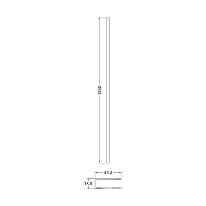 [BEWP013] Wetroom Wall Channel 1850mm Brass - Technical Drawing