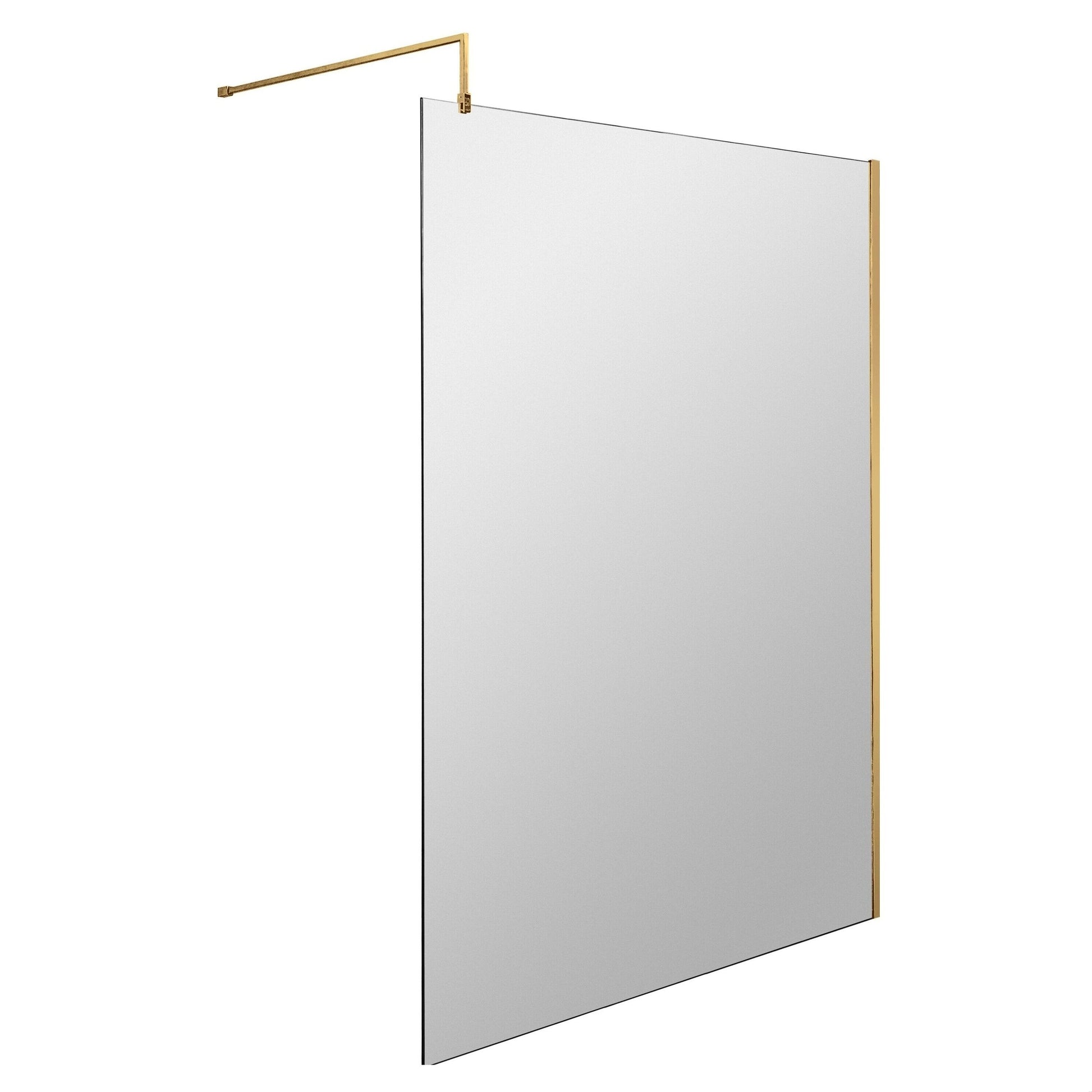 [BEWS18120BB] Balterley 8mm Toughened Safety Glass Wetroom Screen with Support Bar - Choice of Size and Profile Finish - Cutout