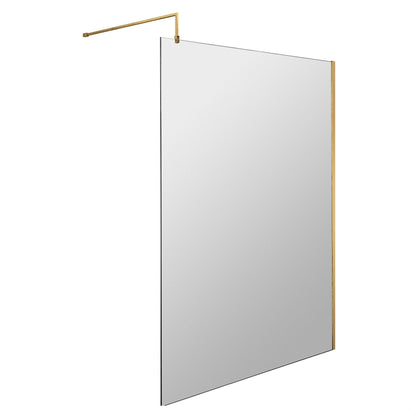 [BEWS18120BB] Balterley 8mm Toughened Safety Glass Wetroom Screen with Support Bar - Choice of Size and Profile Finish - Cutout