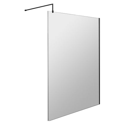 [BEWS18120BP] Balterley 8mm Toughened Safety Glass Wetroom Screen with Support Bar - Choice of Size and Profile Finish - Cutout