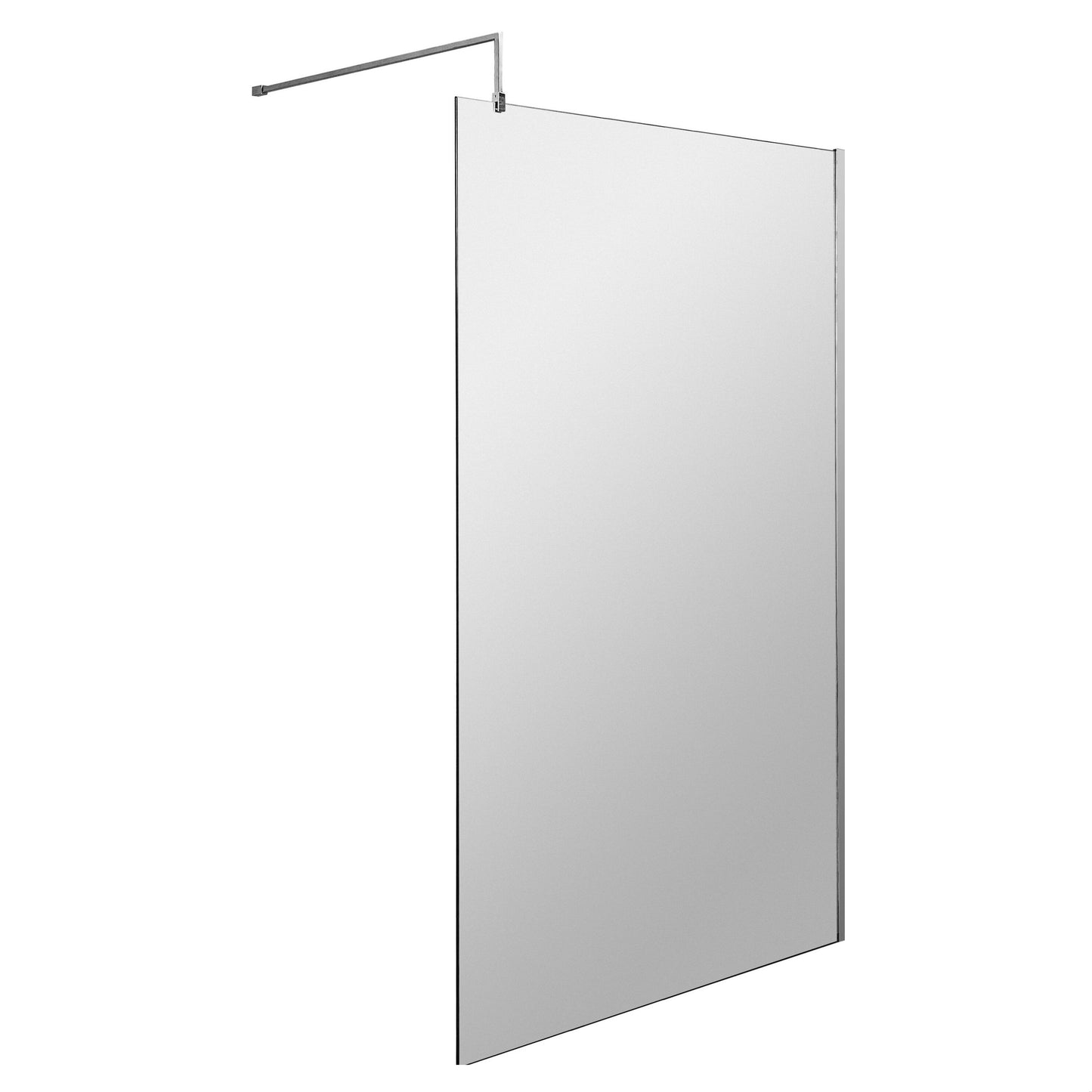 [BEWS18120] Balterley 8mm Toughened Safety Glass Wetroom Screen with Support Bar - Choice of Size and Profile Finish - Cutout