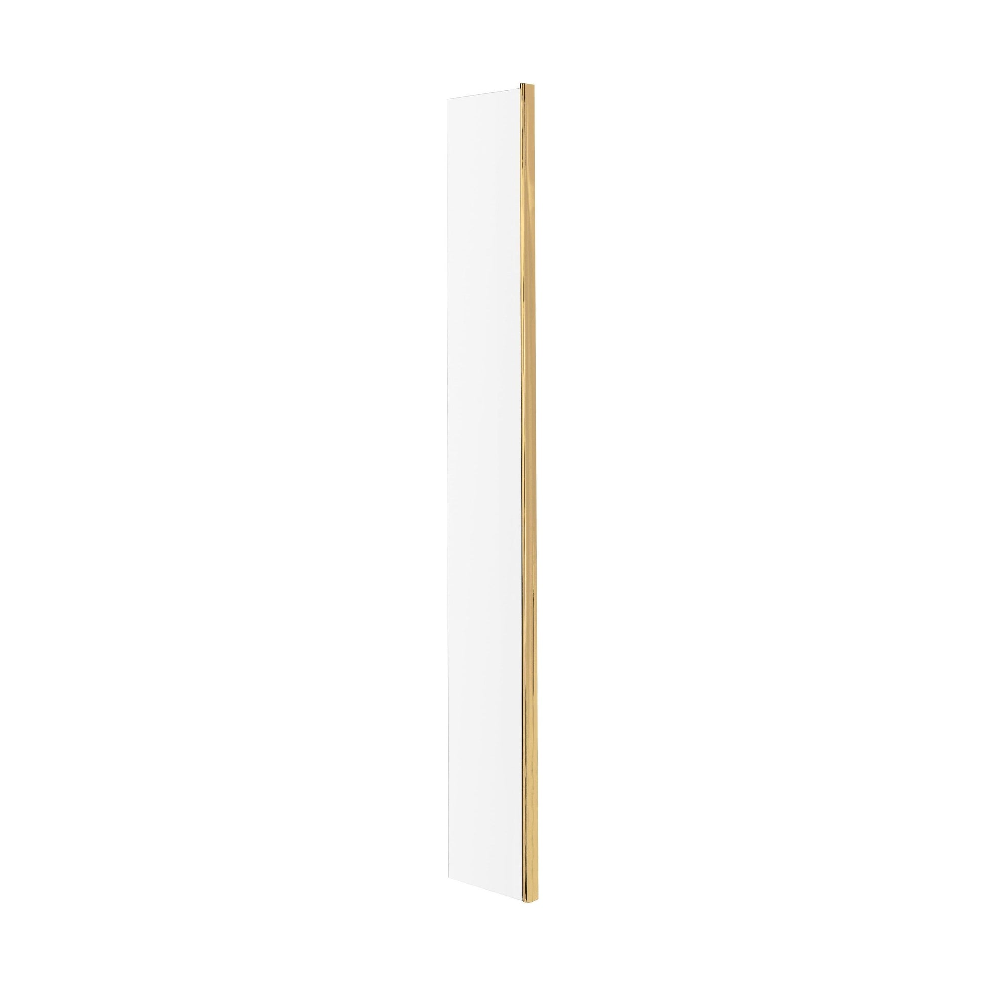 [BEWSBB250] Balterley Contemporary Bathroom 8mm Glass Wetroom Return Screen with Brass Profile, Brushed Brass, 1950 x 28 x 215mm - Cutout