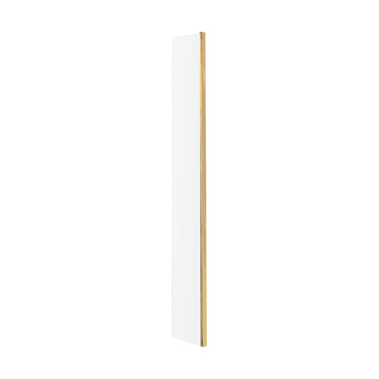 [BEWSBB250] Balterley Contemporary Bathroom 8mm Glass Wetroom Return Screen with Brass Profile, Brushed Brass, 1950 x 28 x 215mm - Cutout