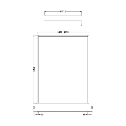 [BEWSFGM1814] Balterley Framed Wetroom Screen, 1400mm, Brushed Pewter - Technical Drawing