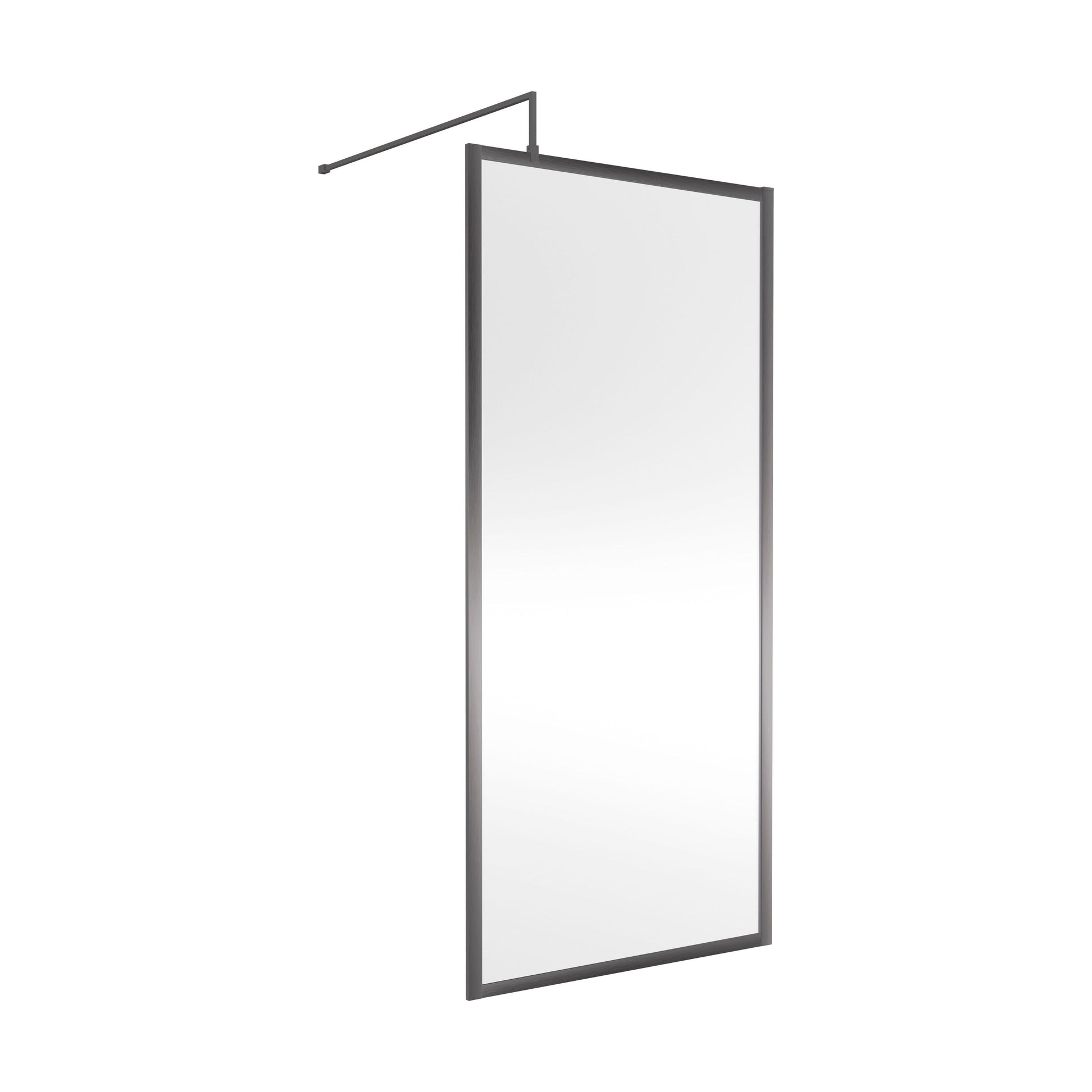 [BEWSFGM1890] Balterley Framed Wetroom Screen, 900mm, Brushed Pewter - Cutout