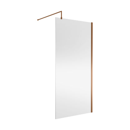 [BEWSSCBZ010] Balterley Wetroom Screen with Support Bar, 1000mm, Brushed Bronze - Cutout