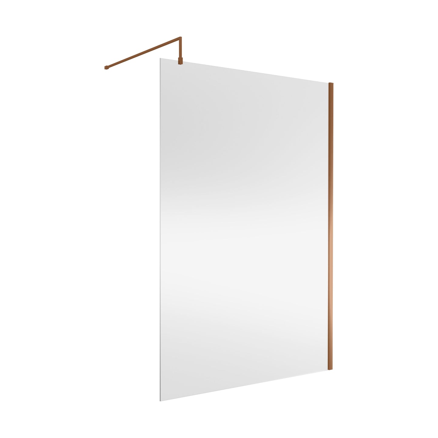 [BEWSSCBZ014] Balterley Wetroom Screen with Support Bar, 1400mm, Brushed Bronze - Cutout