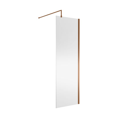 [BEWSSCBZ070] Balterley Wetroom Screen with Support Bar, 700mm, Brushed Bronze - Cutout
