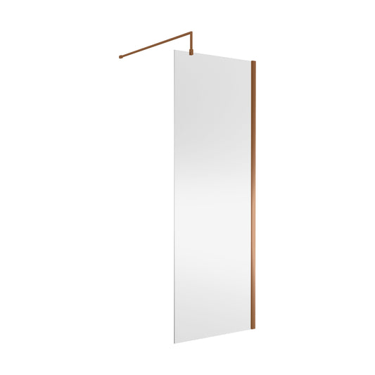 [BEWSSCBZ076] Balterley Wetroom Screen with Support Bar, 760mm, Brushed Bronze - Cutout