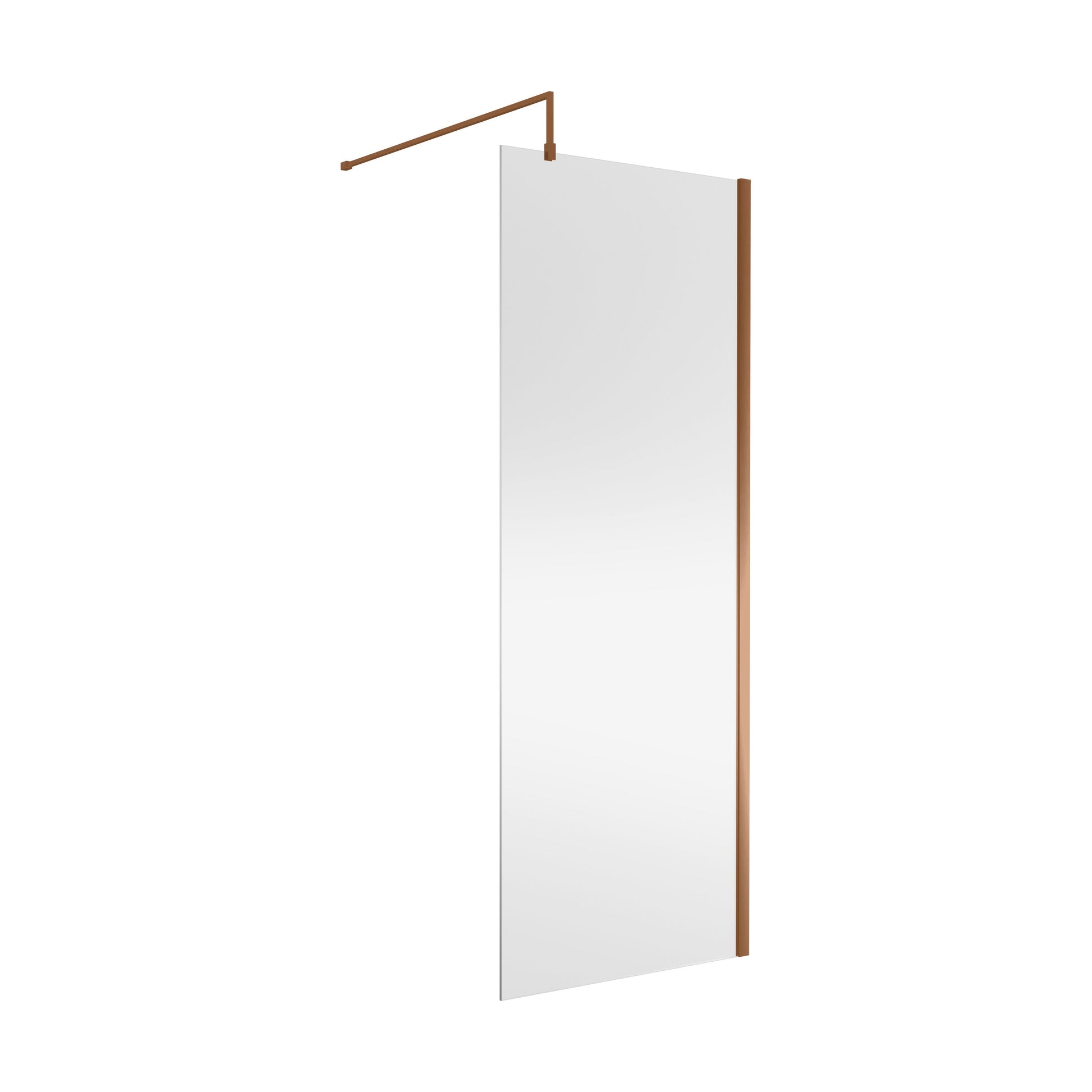[BEWSSCBZ080] Balterley Wetroom Screen with Support Bar, 800mm, Brushed Bronze - Cutout