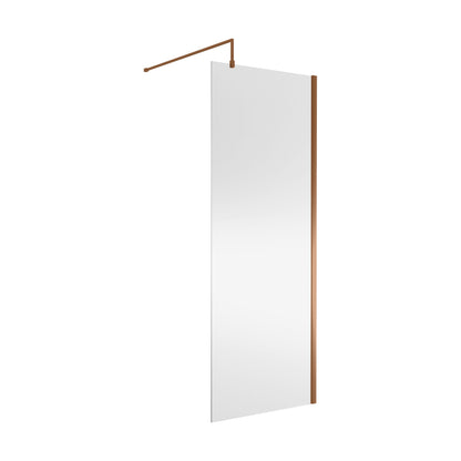 [BEWSSCBZ080] Balterley Wetroom Screen with Support Bar, 800mm, Brushed Bronze - Cutout