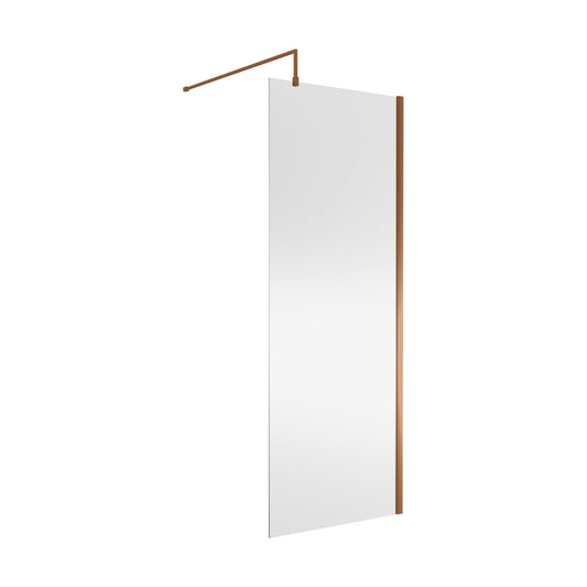 [BEWSSCBZ080] Balterley Wetroom Screen with Support Bar, 800mm, Brushed Bronze - Cutout