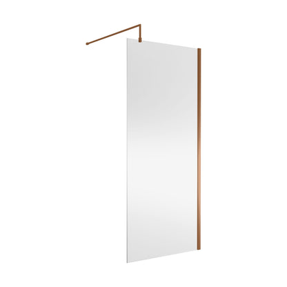 [BEWSSCBZ090] Balterley Wetroom Screen with Support Bar, 900mm, Brushed Bronze - Cutout