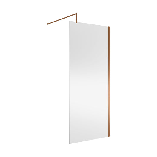 [BEWSSCBZ090] Balterley Wetroom Screen with Support Bar, 900mm, Brushed Bronze - Cutout