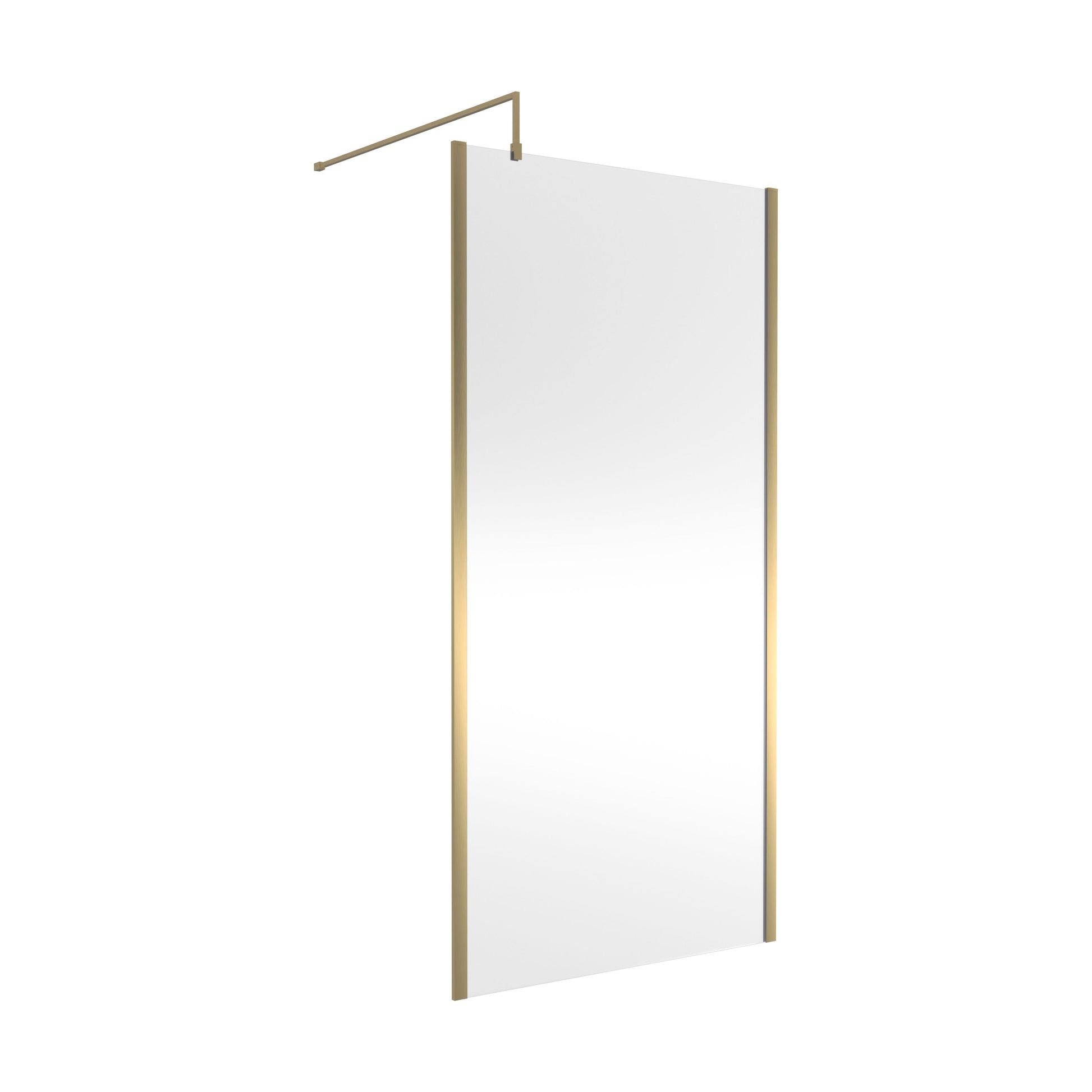 [BEWSSCOBB10] Balterley Wetroom Screen with Support Bar, 1000mm, Brushed Brass - Cutout
