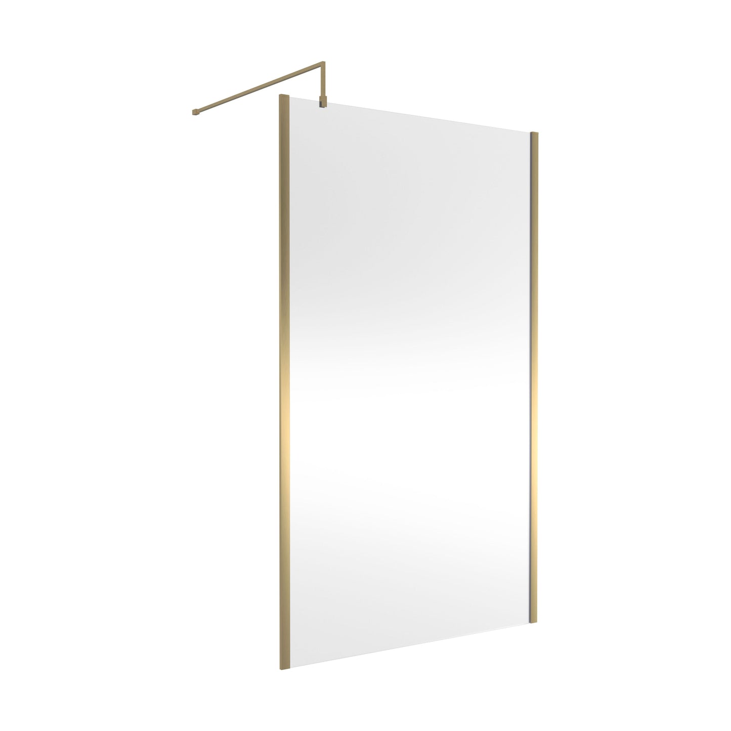 [BEWSSCOBB12] Balterley Wetroom Screen with Support Bar, 1200mm, Brushed Brass - Cutout