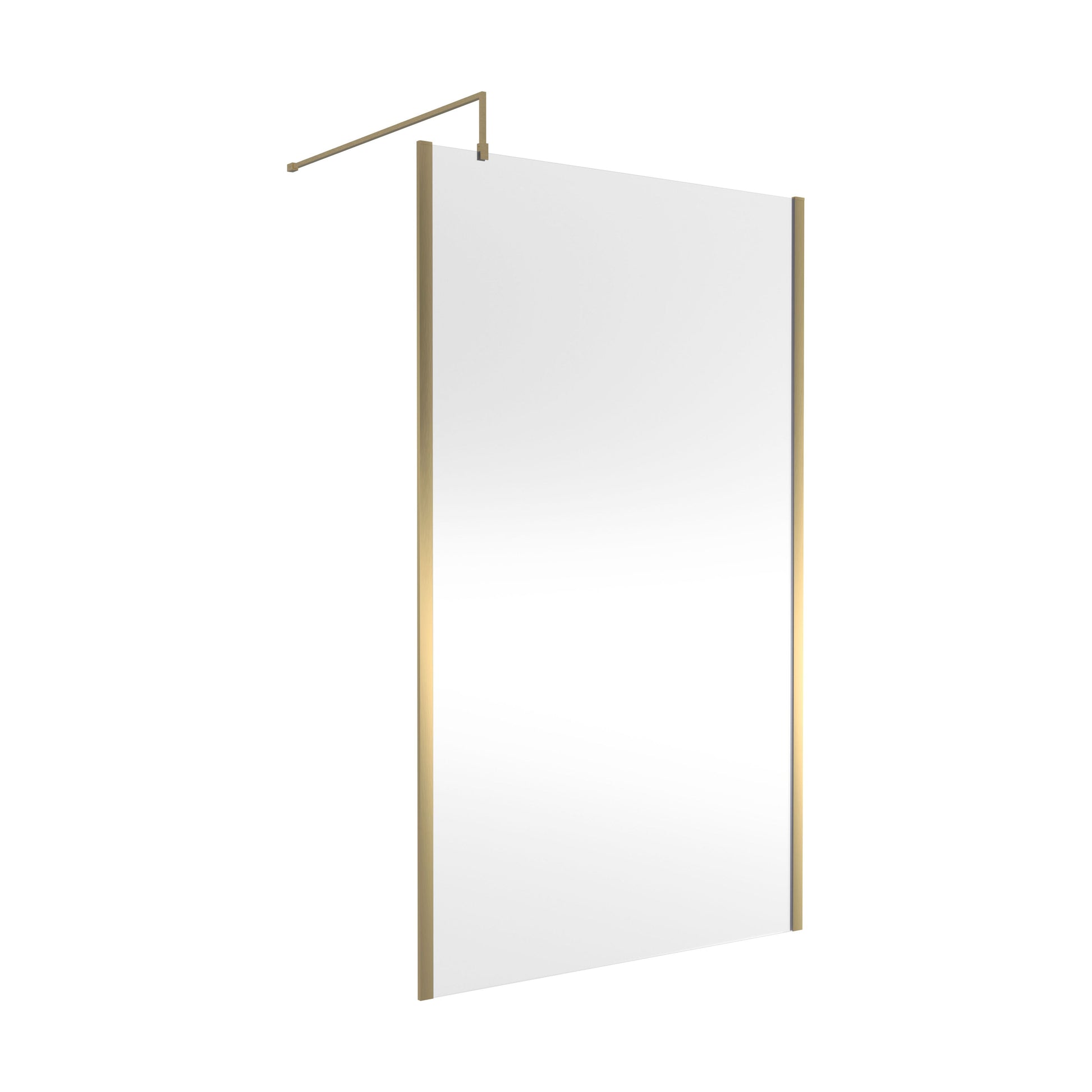[BEWSSCOBB12] Balterley Wetroom Screen with Support Bar, 1200mm, Brushed Brass - Cutout