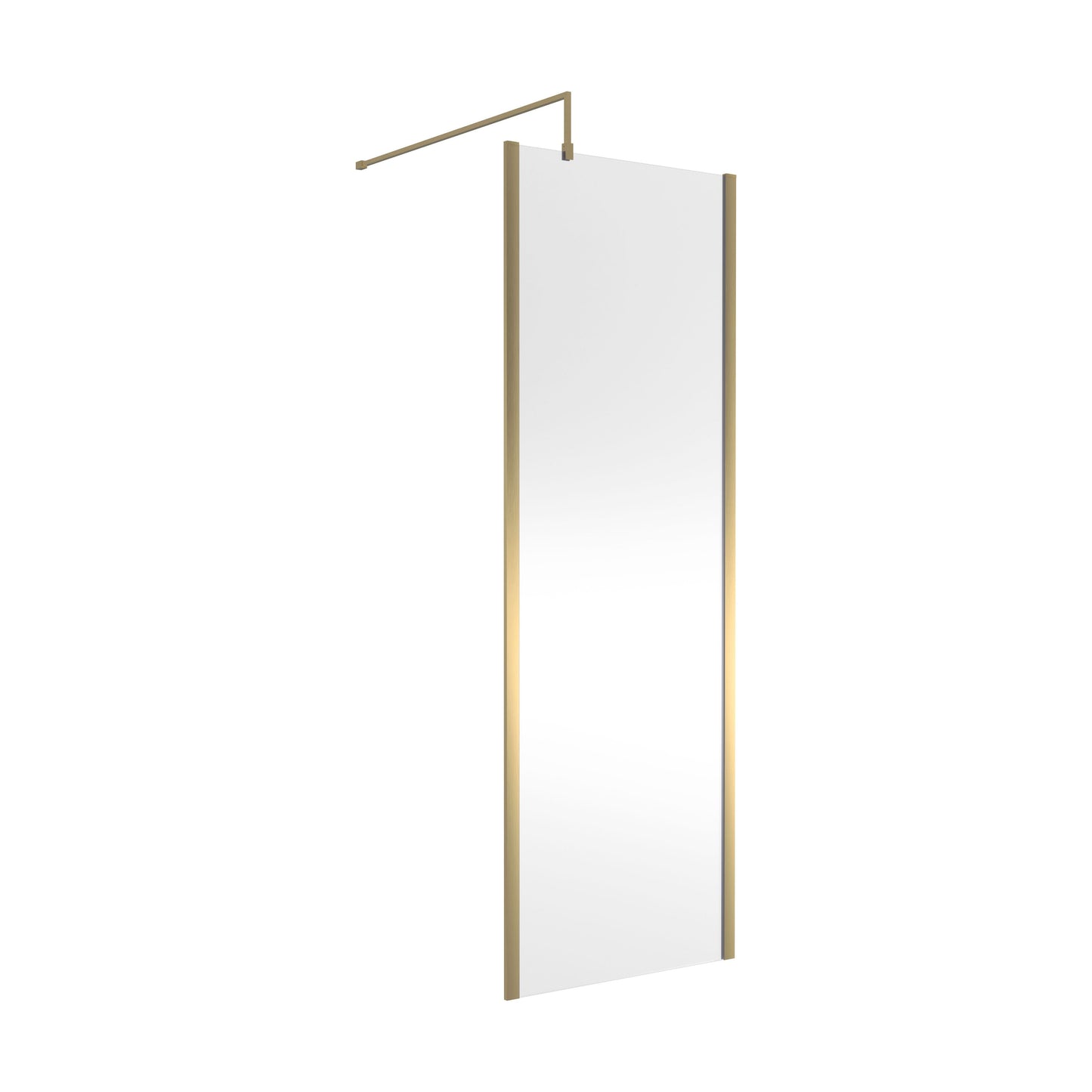 [BEWSSCOBB70] Balterley Wetroom Screen with Support Bar, 700mm, Brushed Brass - Cutout