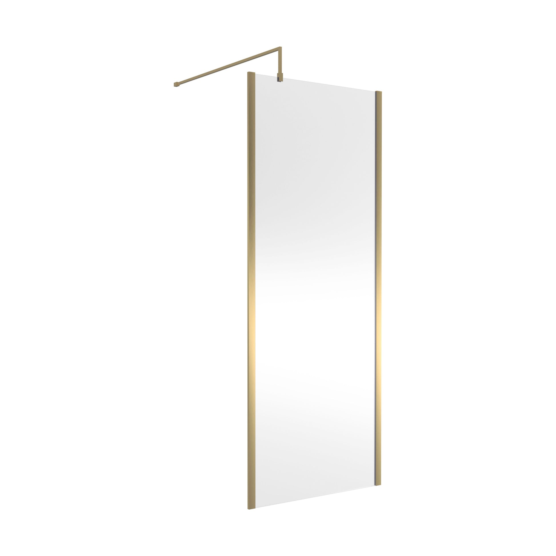 [BEWSSCOBB80] Balterley Wetroom Screen with Support Bar, 800mm, Brushed Brass - Cutout