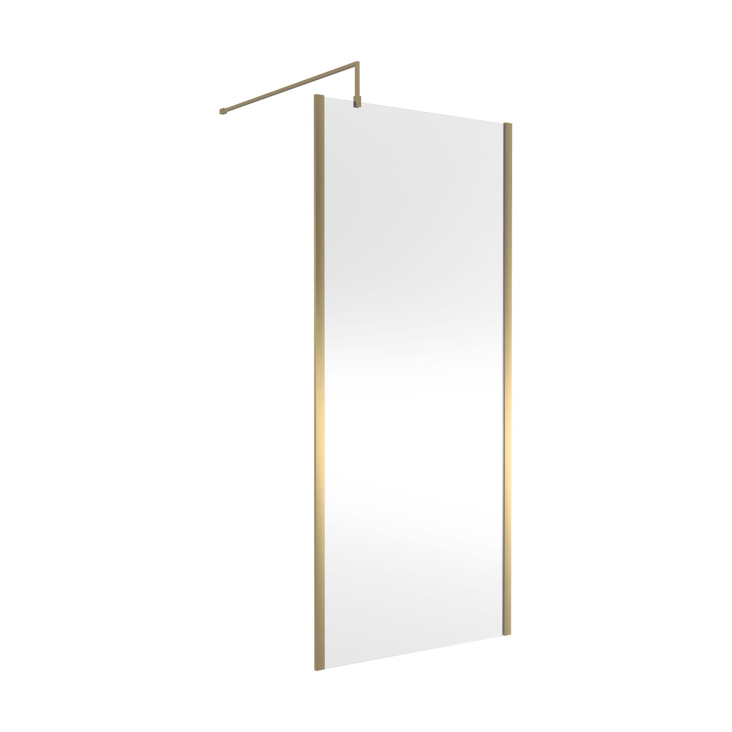 [BEWSSCOBB90] Balterley Wetroom Screen with Support Bar, 900mm, Brushed Brass - Cutout
