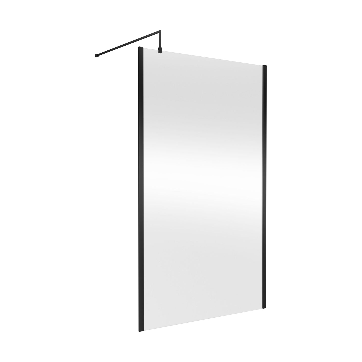 [BEWSSCOBP12] Balterley Wetroom Screen with Support Bar, 1200mm, Matt Black - Cutout