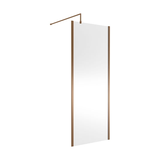 [BEWSSCOBZ80] Balterley Framed Wetroom Screen, 800mm, Brushed Bronze - Cutout