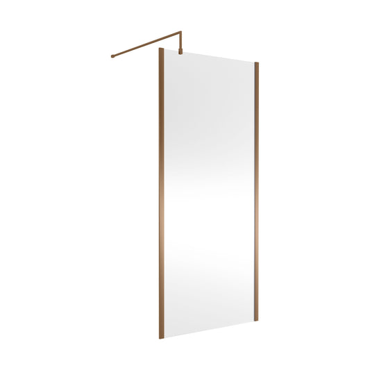 [BEWSSCOBZ90] Balterley Framed Wetroom Screen, 900mm, Brushed Bronze - Cutout
