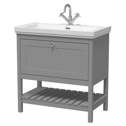 Hudson Reed Bexley 800mm Floor Standing Vanity Unit With Basin, 1 Tap Hole & Soft Close Drawers