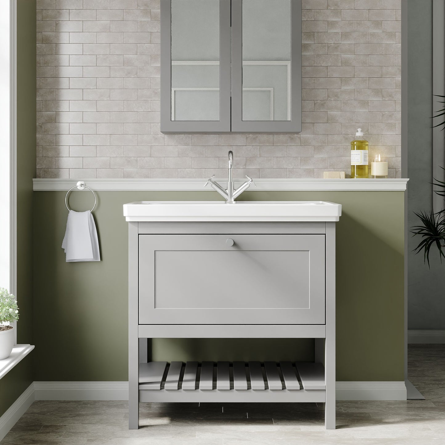 Hudson Reed Bexley 800mm Floor Standing Vanity Unit With Basin, 1 Tap Hole & Soft Close Drawers