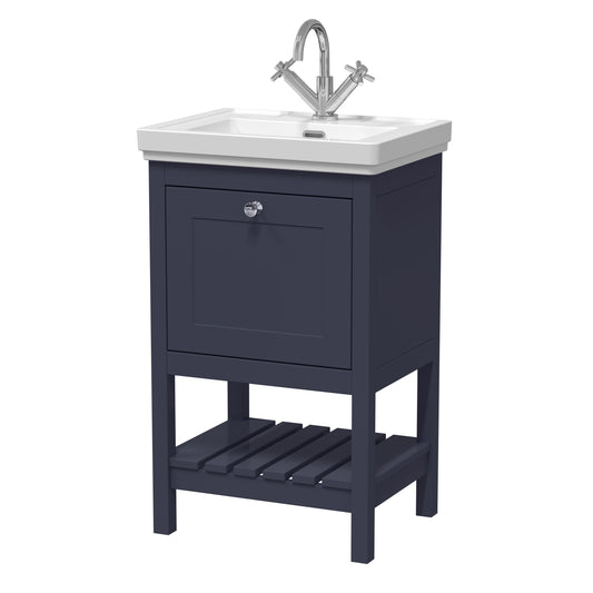 Hudson Reed Bexley 500mm Floor Standing 1 Drawer Vanity Unit with 1 Tap Hole Basin