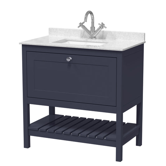 Bexley Floor Standing 1 Drawer Vanity & Single Bowl 1 Tap Hole Marble Top, 800mm
