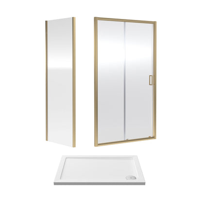 [BEZET002] Almington Sliding Shower Door, Side Panel and Shower Tray - Choice of Size and Finish - Cutout