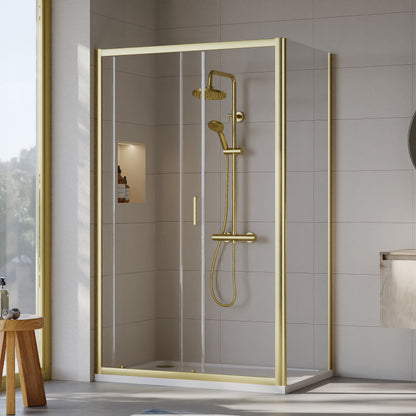 [BEZET020] Almington Sliding Shower Door, Side Panel and Shower Tray - Choice of Size and Finish - Lifestyle 2
