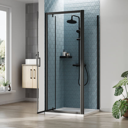 [BEZET042] Almington Pivot Shower Door, Side Panel and Shower Tray - Choice of Size and Finish - Lifestyle 2