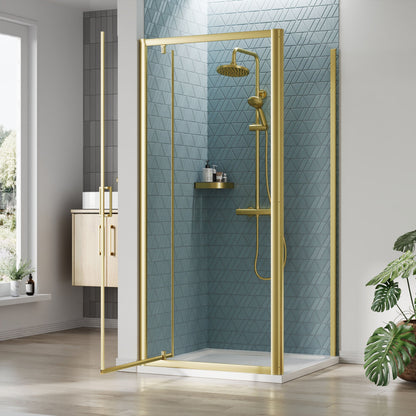 [BEZET044] Almington Pivot Shower Door, Side Panel and Shower Tray - Choice of Size and Finish - Lifestyle 2