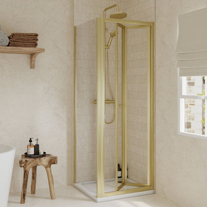 [BEZET047] Almington Bi-Fold Shower Door, Side Panel and Shower Tray - Choice of Size and Finish - Lifestyle 1