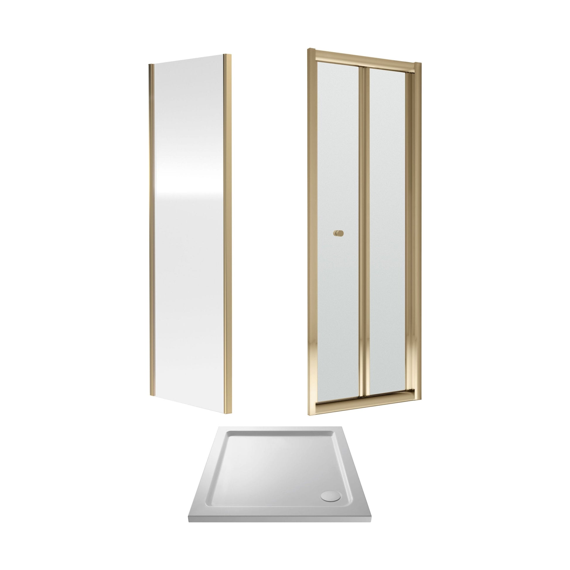[BEZET050] Almington Bi-Fold Shower Door, Side Panel and Shower Tray - Choice of Size and Finish - Cutout