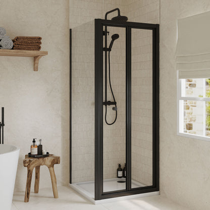 [BEZET054] Almington Bi-Fold Shower Door, Side Panel and Shower Tray - Choice of Size and Finish - Lifestyle 2