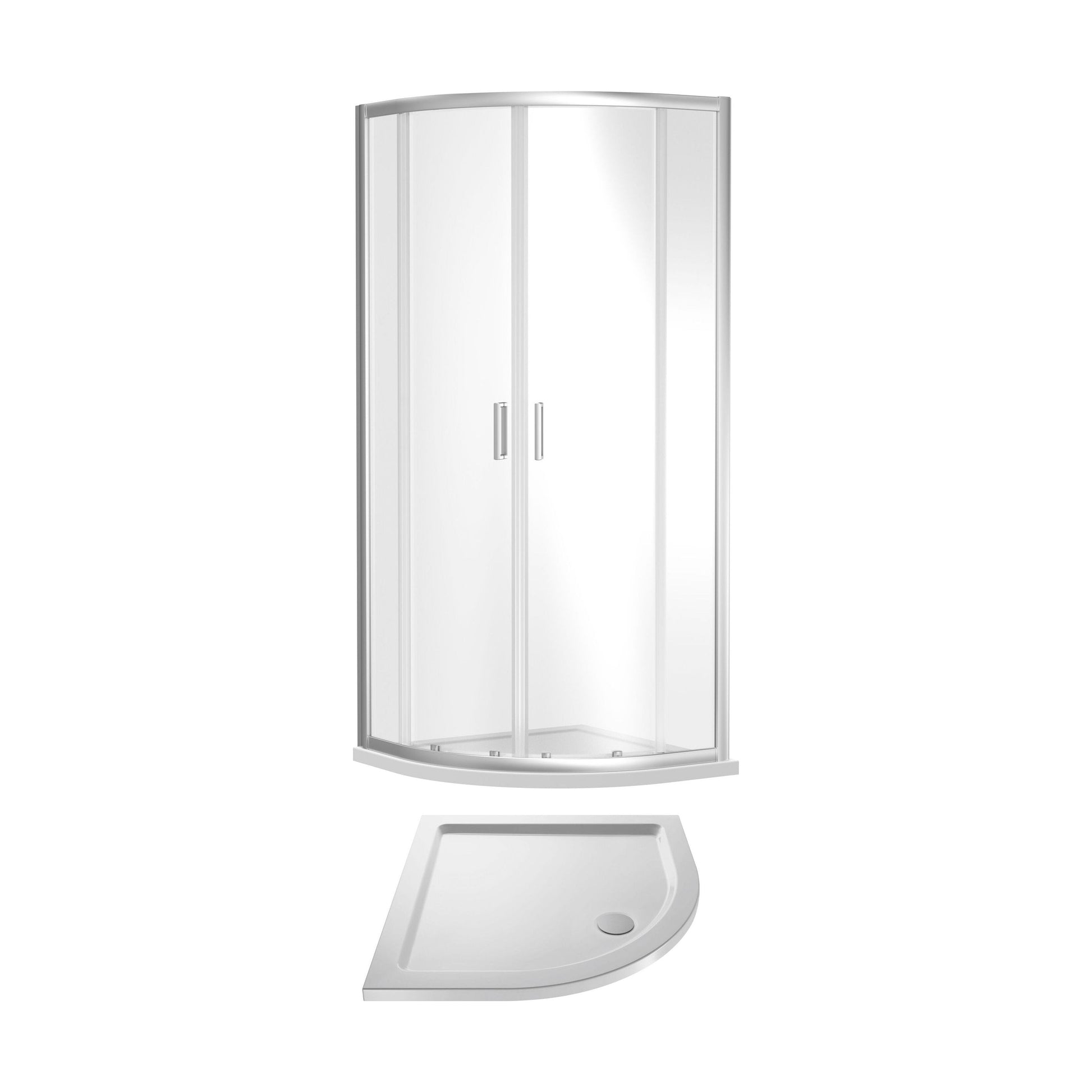[BEZET058] Almington 6mm Toughened Safety Glass Quadrant Shower Enclosure and Resin Shower Tray - Choice of Size and Finish - Cutout