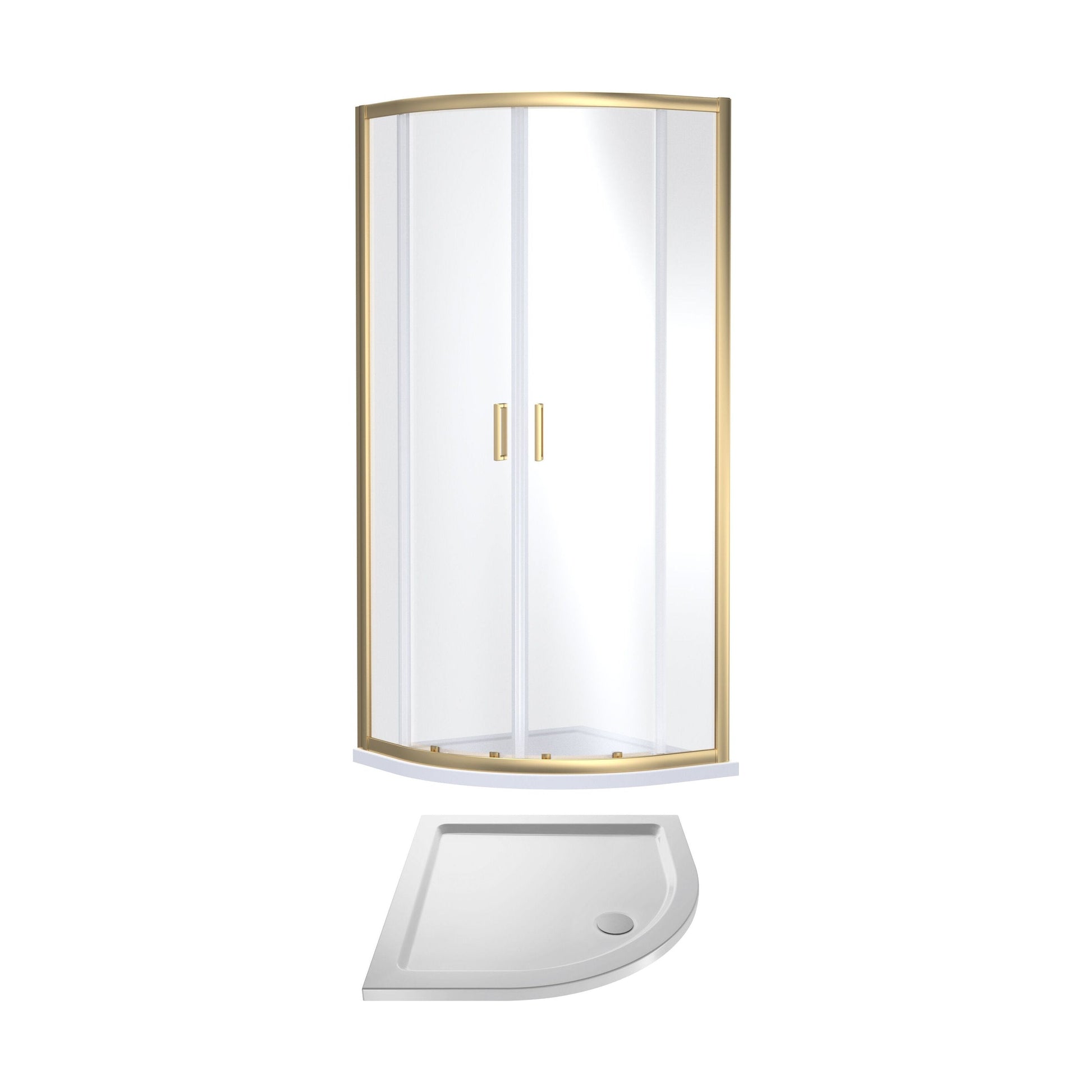 [BEZET059] Almington 6mm Toughened Safety Glass Quadrant Shower Enclosure and Resin Shower Tray - Choice of Size and Finish - Cutout