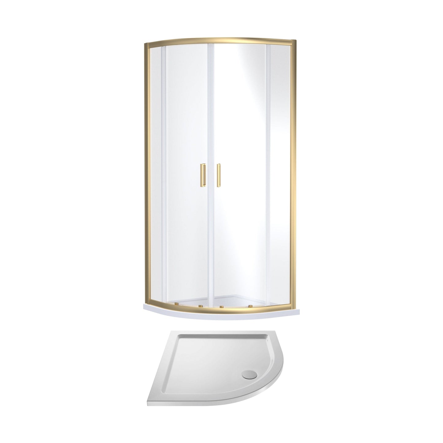 [BEZET062] Almington 6mm Toughened Safety Glass Quadrant Shower Enclosure and Resin Shower Tray - Choice of Size and Finish - Cutout