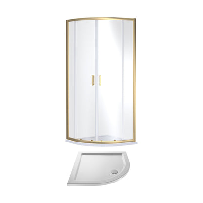 [BEZET062] Almington 6mm Toughened Safety Glass Quadrant Shower Enclosure and Resin Shower Tray - Choice of Size and Finish - Cutout