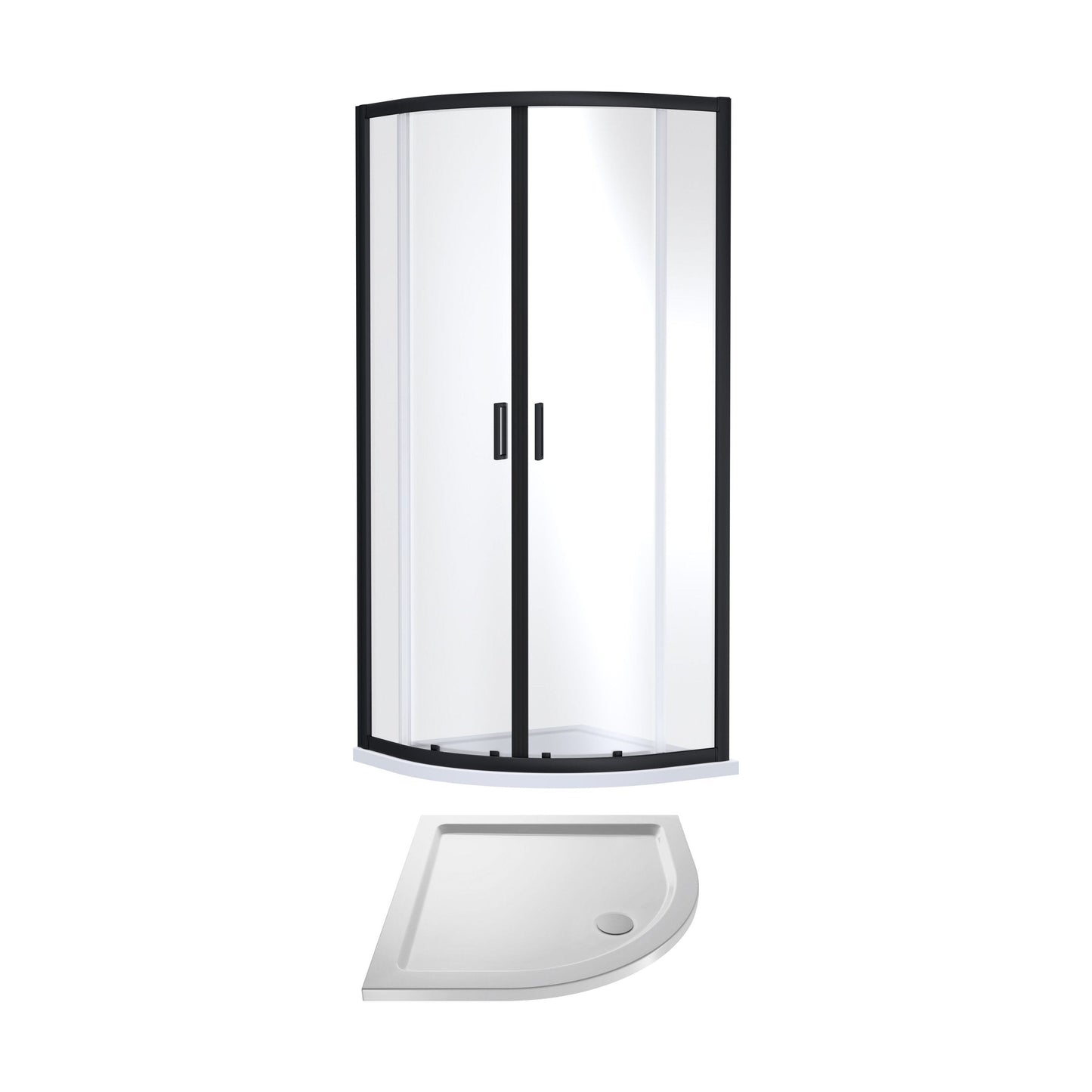 [BEZET063] Almington 6mm Toughened Safety Glass Quadrant Shower Enclosure and Resin Shower Tray - Choice of Size and Finish - Cutout
