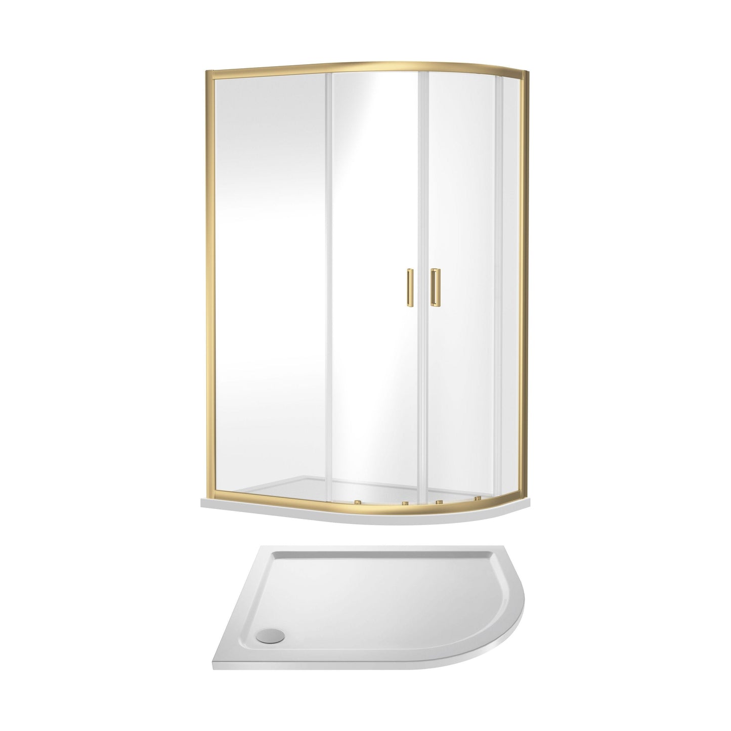 [BEZET065] Almington Offset Quadrant Shower Enclosure and Shower Tray - Choice of Size, Tray Orientation and Finish - Cutout
